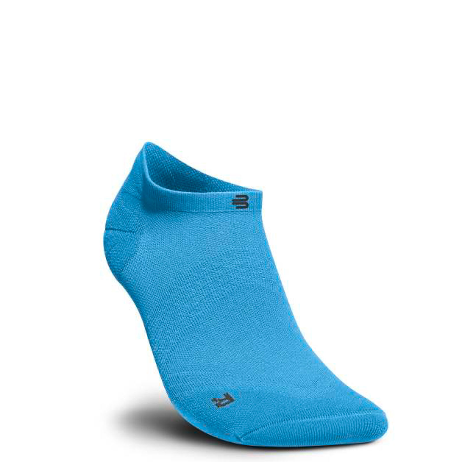 Calza Bauerfeind Sports Run-Ultralight-Low-Cut in blu. Questa leggera calza sportiva alla caviglia è progettata per i corridori e offre un alto comfort.